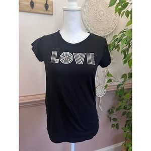 Zadig Voltaire Skinny Love Black Tee Size Small